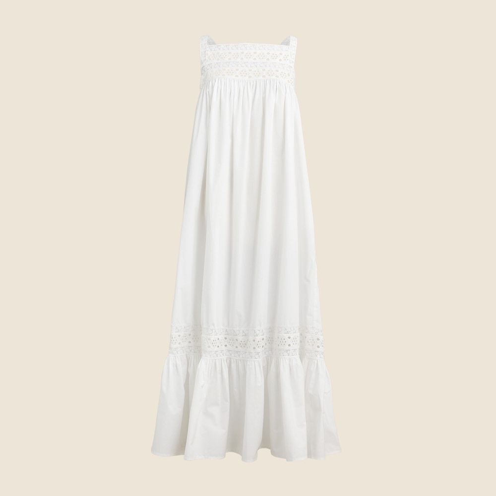 J.Crew Eloise Eyelet Inset Midi Dress